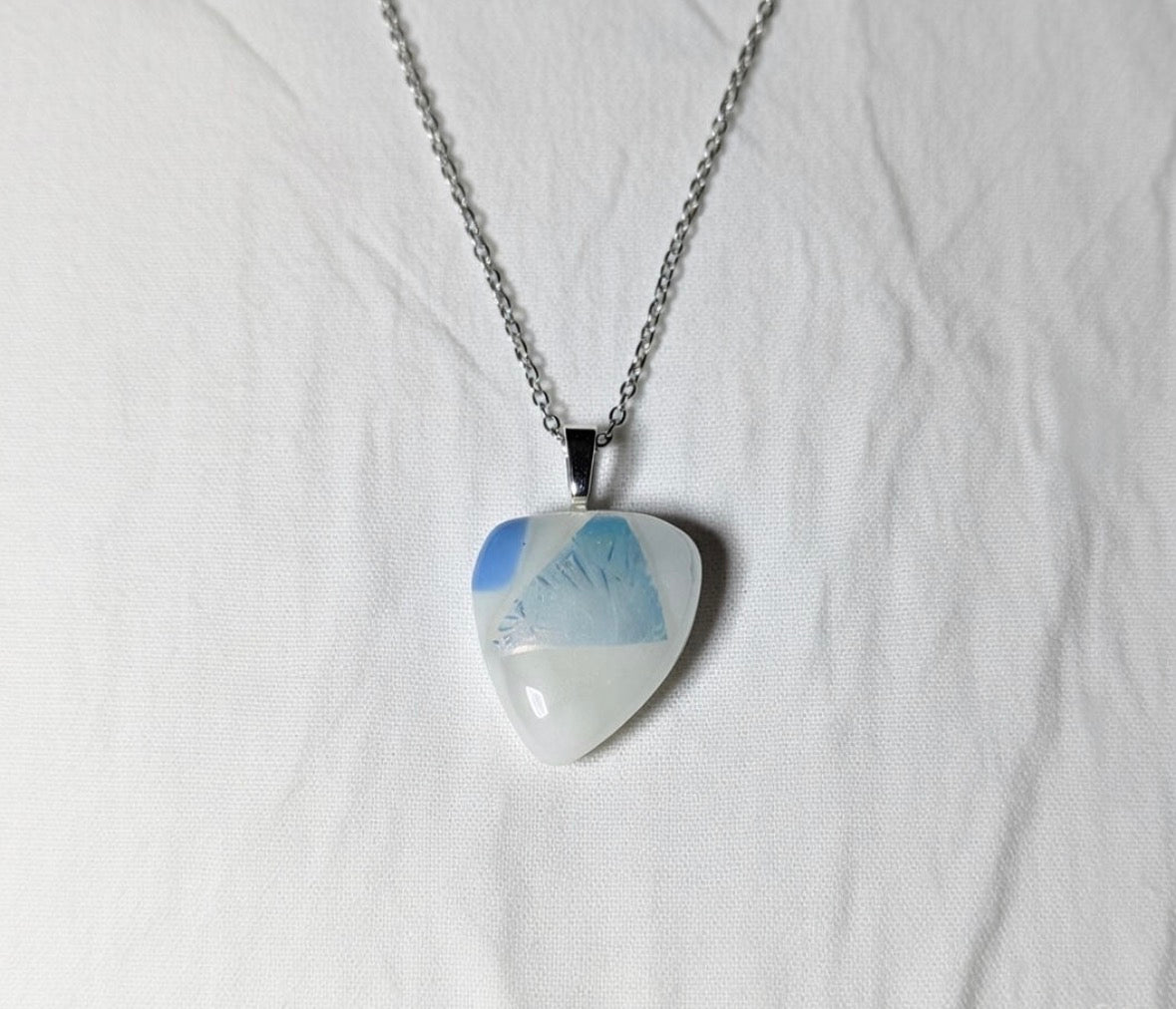 Icy Fused Glass Necklace