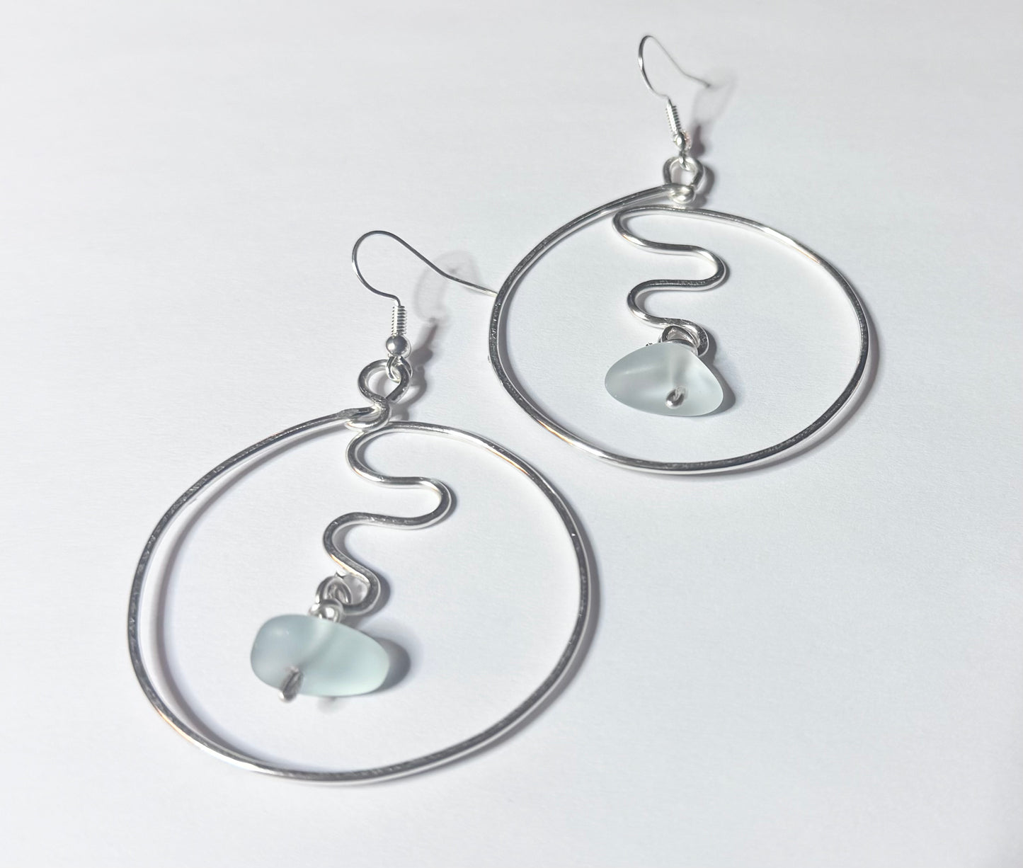 Seaglass Squiggle Hoops
