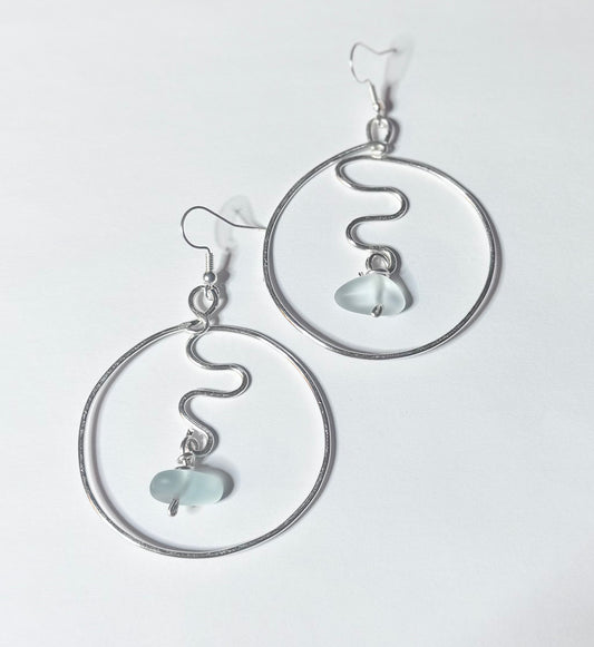 Seaglass Squiggle Hoops