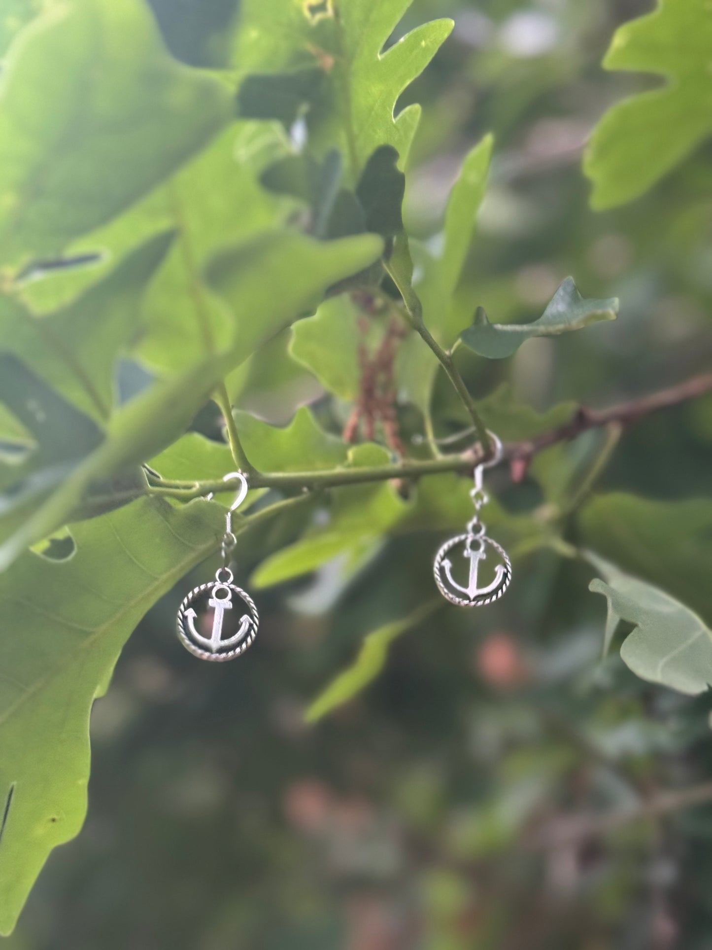 Rope Wrapped Anchor Earrings