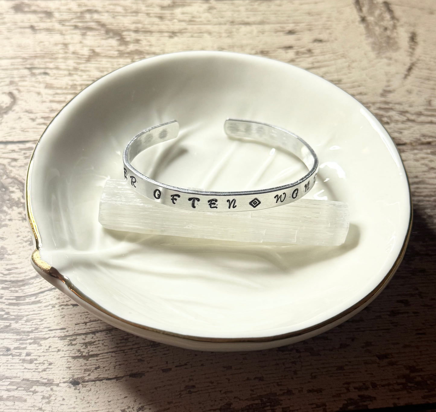 Hand-Stamped Wander Often 🔹 Wonder Always Bangle