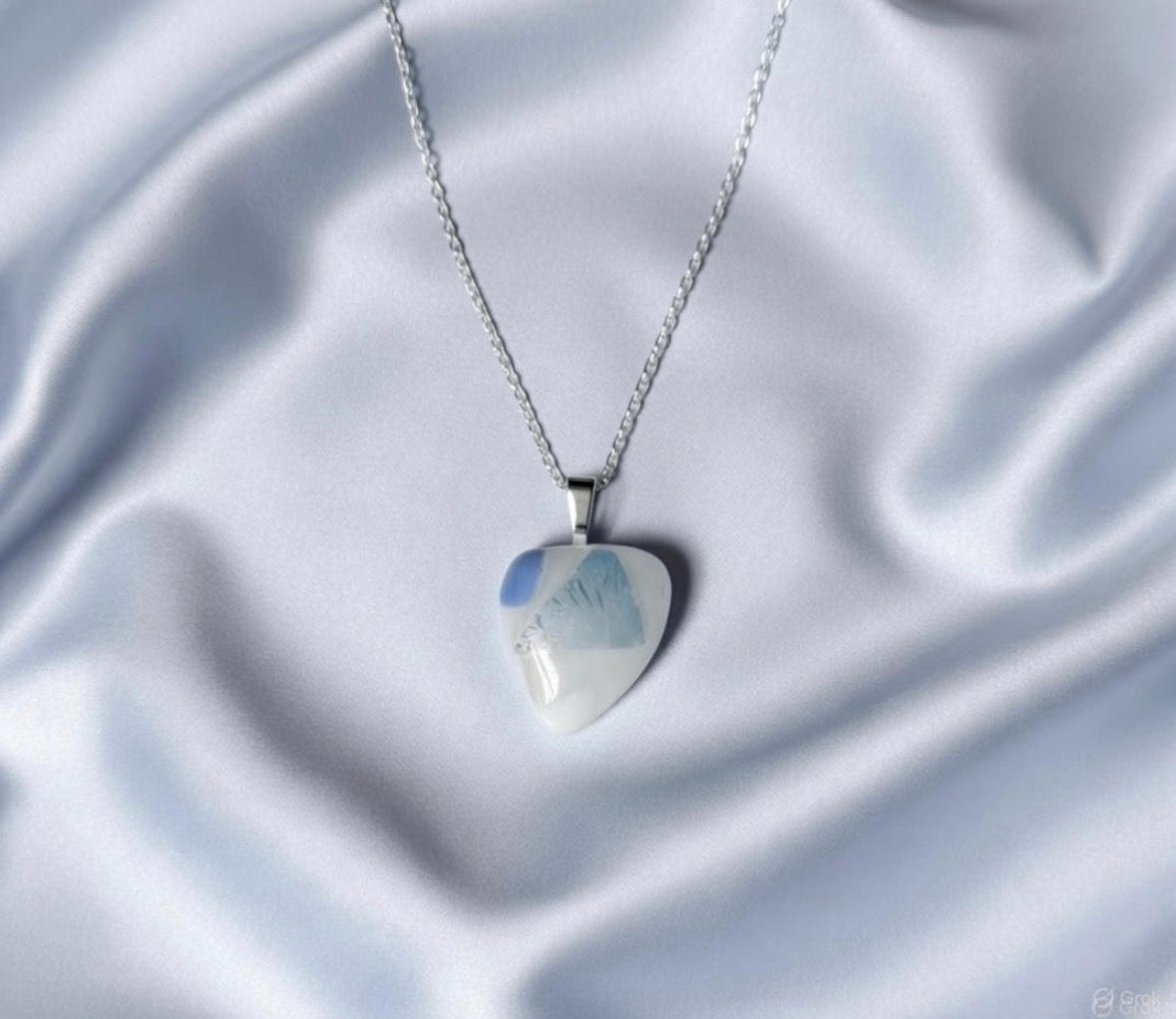 Icy Fused Glass Necklace