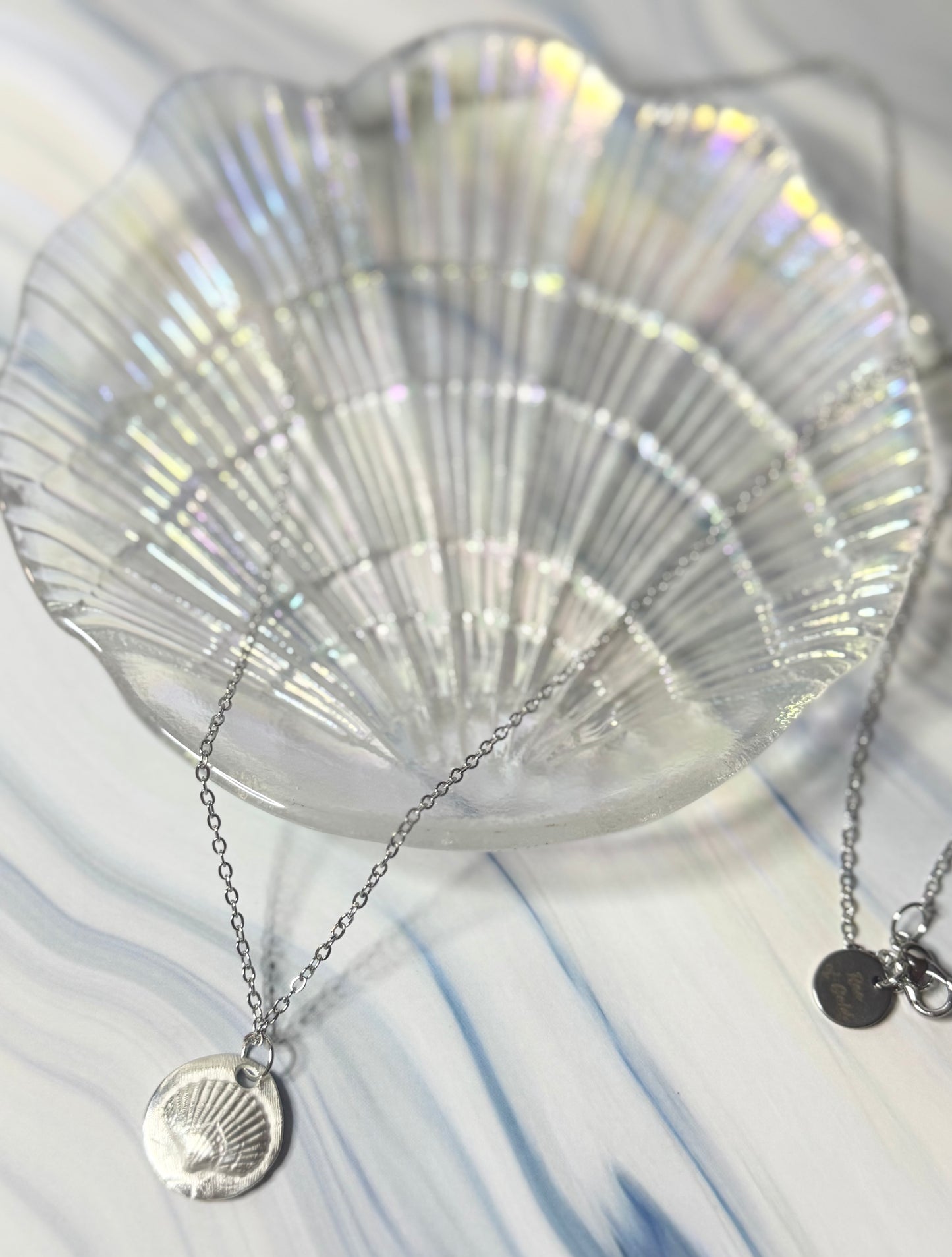 .999 Pure Silver Textured Shell Pendant - One-of-a-Kind