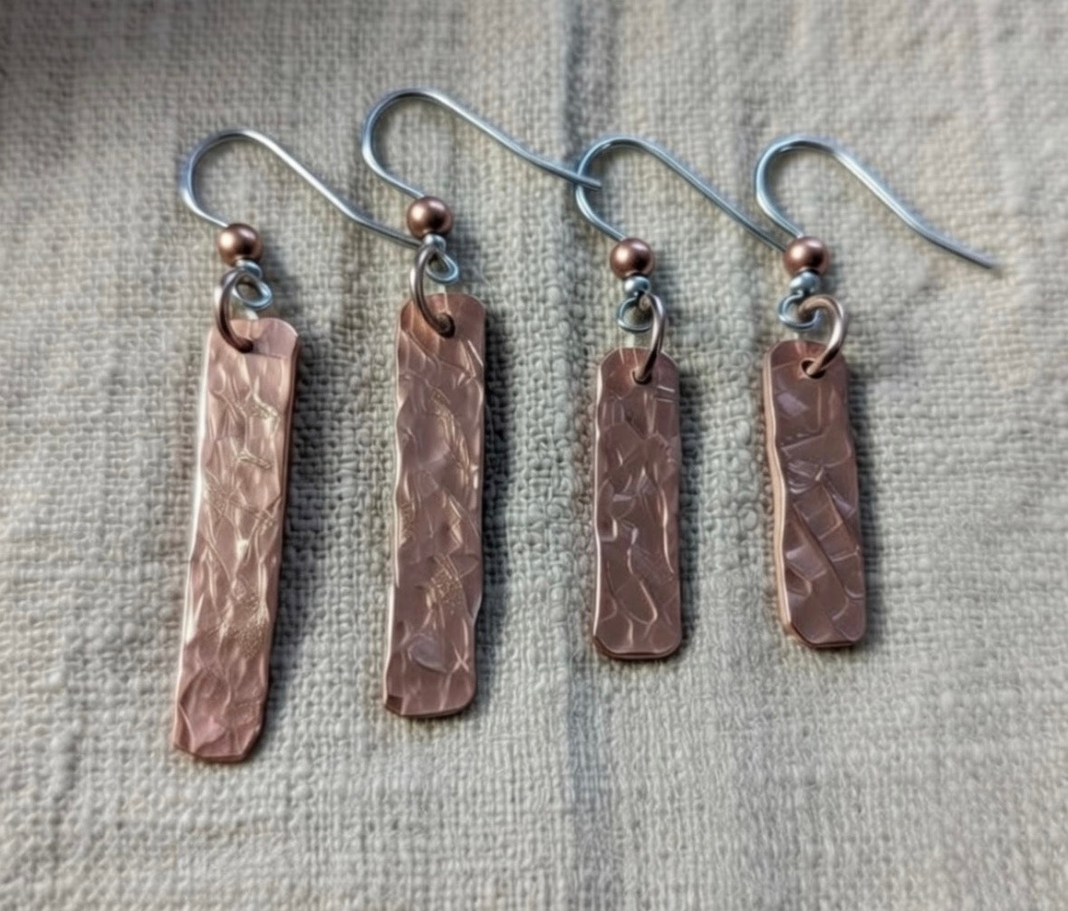 Copper Bar Earrings