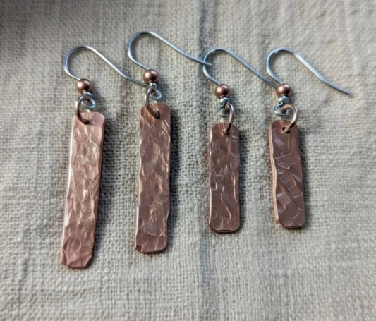 Copper Bar Earrings