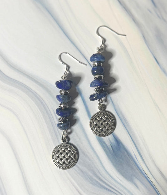 Genuine Lapis Lazuli Celtic Knot Dangles - One of a Kind
