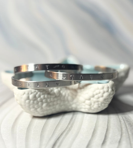 Shell Yea Hand Stamped Cuff Bracelet