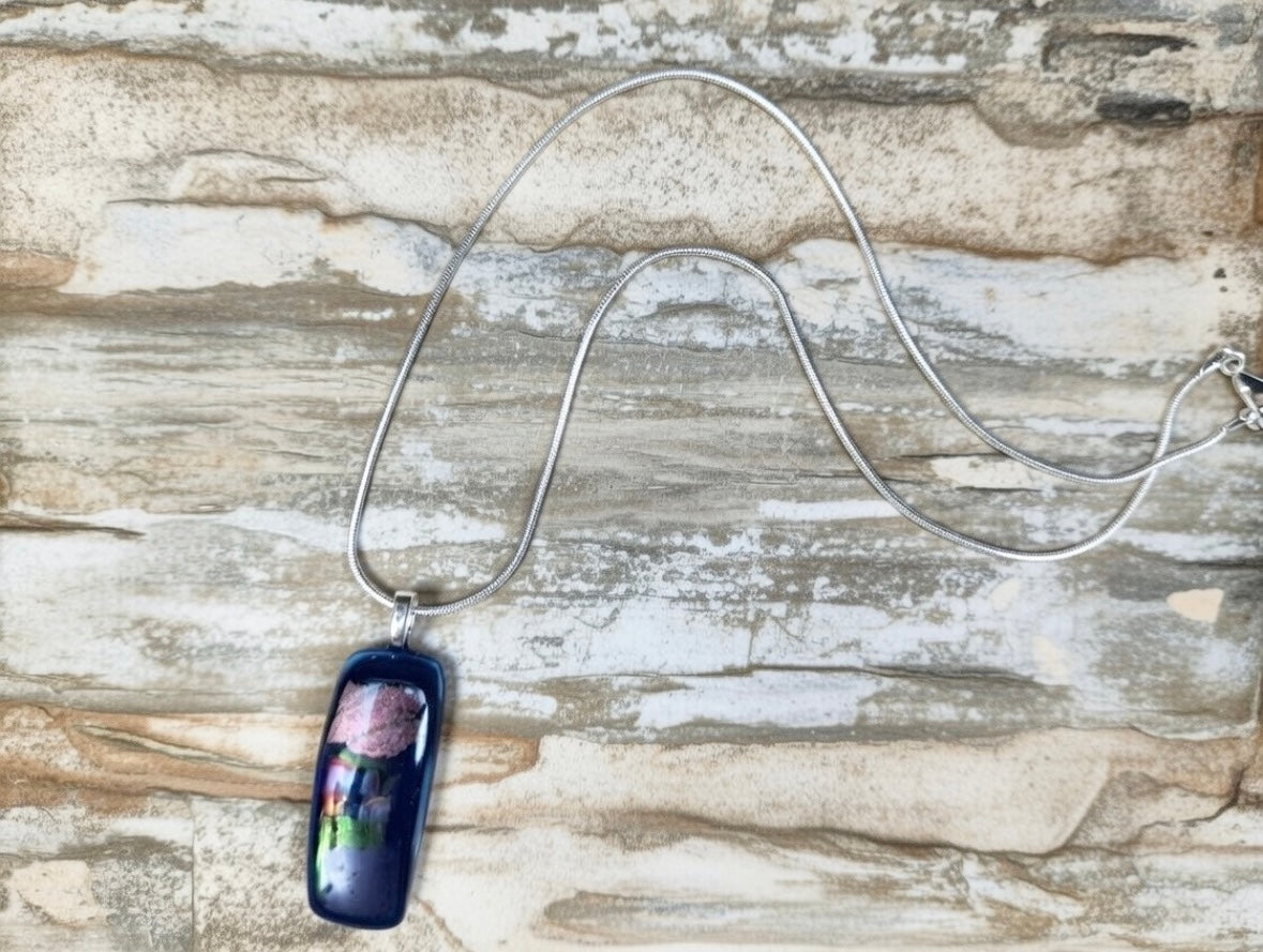 Lilypad Fused Glass Dichro Pendant