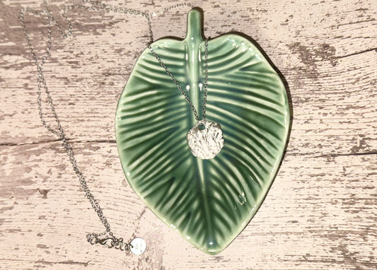 .999 Pure Silver Hand Fired One-of-a-Kind Fir Pendant Necklace