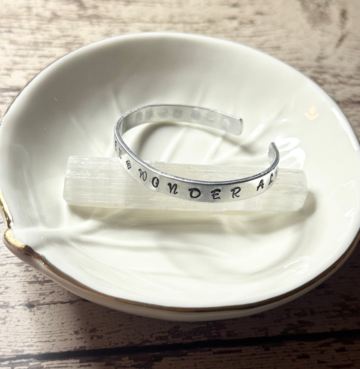 Hand-Stamped Wander Often 🔹 Wonder Always Bangle