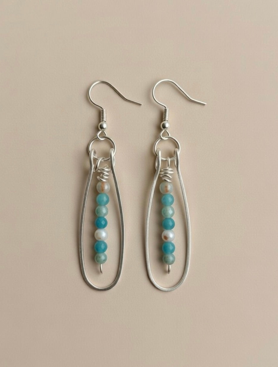 Oblong Turquenite Earrings