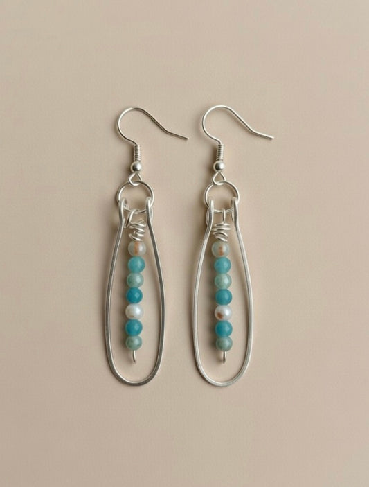 Oblong Turquenite Earrings