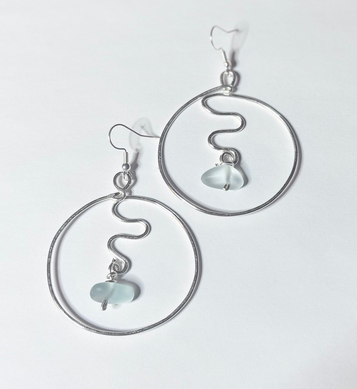 Seaglass Squiggle Hoops