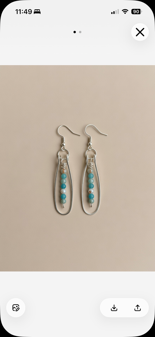 Oblong Turquenite Earrings