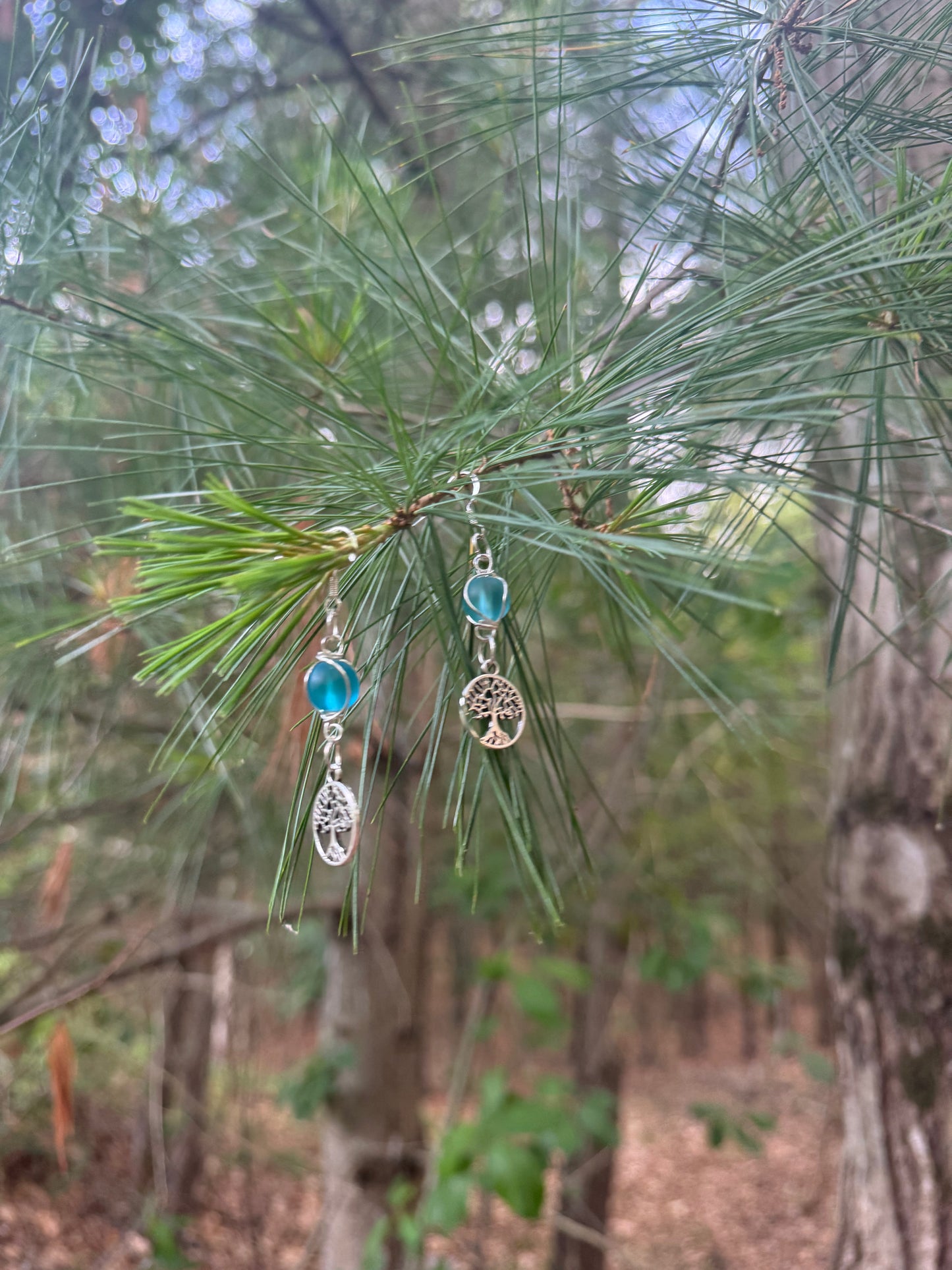 Teal Tree of Life Dangles