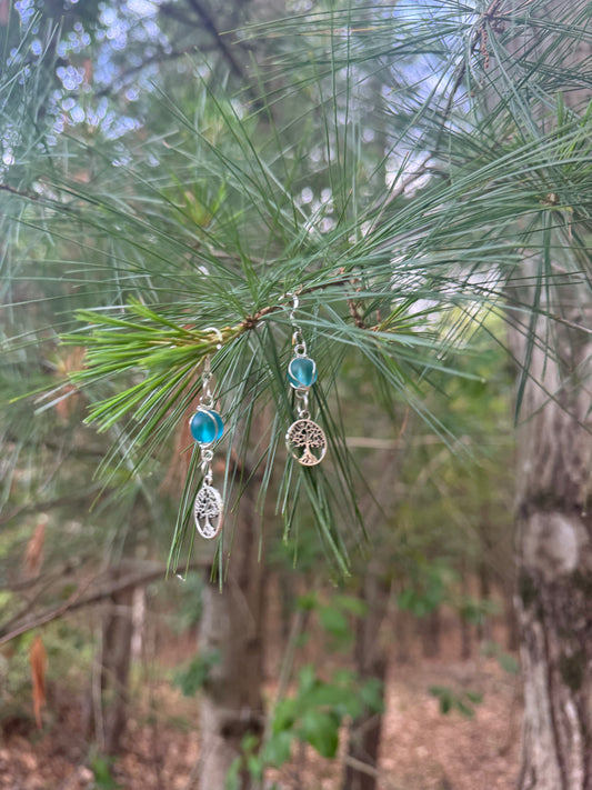 Teal Tree of Life Dangles